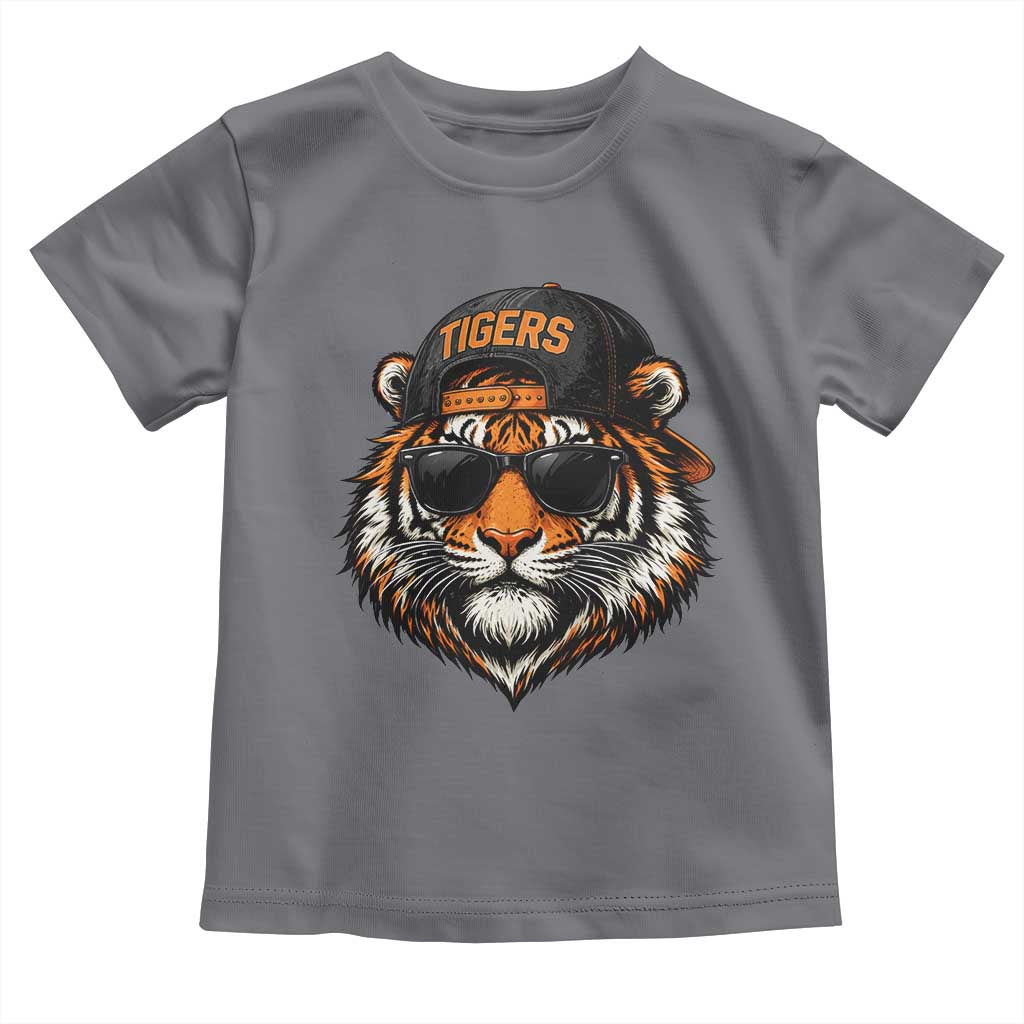 Tiger Mascot Toddler T Shirt Vintage Sports Name Baseball Cap Sunglasses TS10 Charcoal Print Your Wear