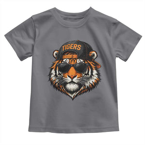 Tiger Mascot Toddler T Shirt Vintage Sports Name Baseball Cap Sunglasses TS10 Charcoal Print Your Wear