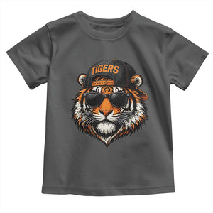 Tiger Mascot Toddler T Shirt Vintage Sports Name Baseball Cap Sunglasses TS10 Dark Heather Print Your Wear