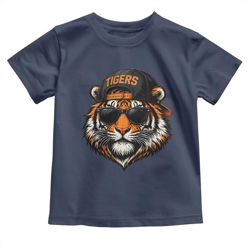 Tiger Mascot Toddler T Shirt Vintage Sports Name Baseball Cap Sunglasses TS10 Navy Print Your Wear