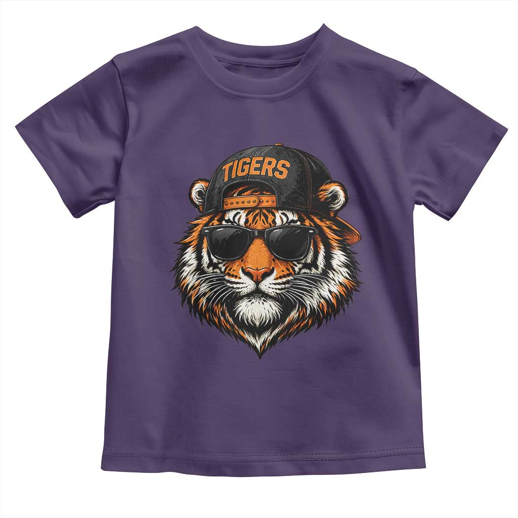 Tiger Mascot Toddler T Shirt Vintage Sports Name Baseball Cap Sunglasses TS10 Purple Print Your Wear