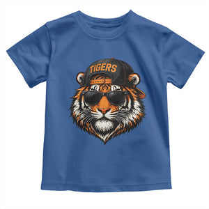 Tiger Mascot Toddler T Shirt Vintage Sports Name Baseball Cap Sunglasses TS10 Royal Blue Print Your Wear
