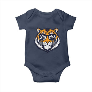 Tiger Face Baby Onesie Vintage Sports Name TS10 Navy Print Your Wear
