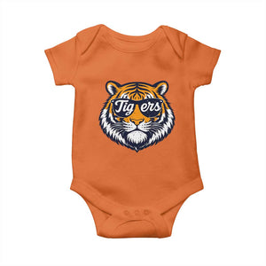 Tiger Face Baby Onesie Vintage Sports Name TS10 Orange Print Your Wear