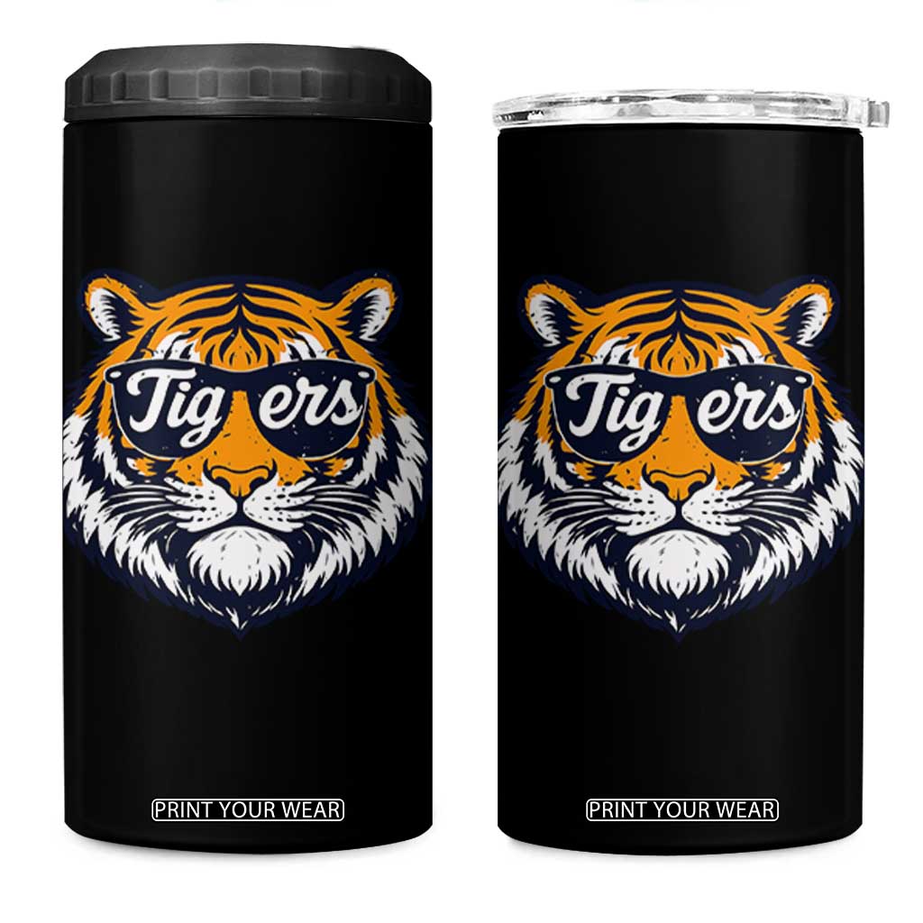 Tiger Face 4 in 1 Can Cooler Tumbler Vintage Sports Name TS10 One Size: 16 oz Black Print Your Wear