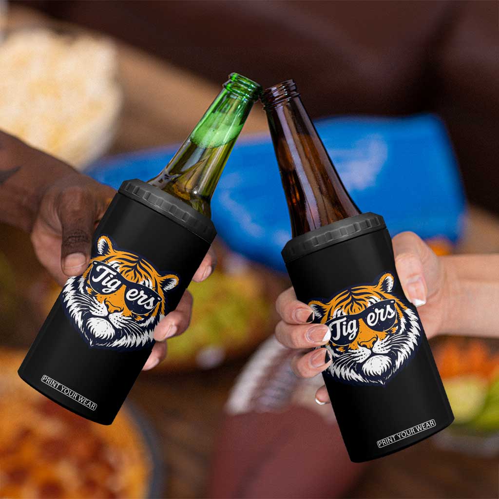 Tiger Face 4 in 1 Can Cooler Tumbler Vintage Sports Name TS10 Print Your Wear