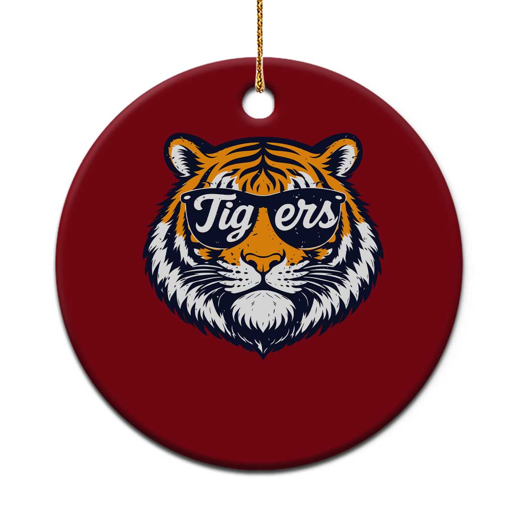 Tiger Face Ceramic Ornament Vintage Sports Name TS10 1pc Red Print Your Wear