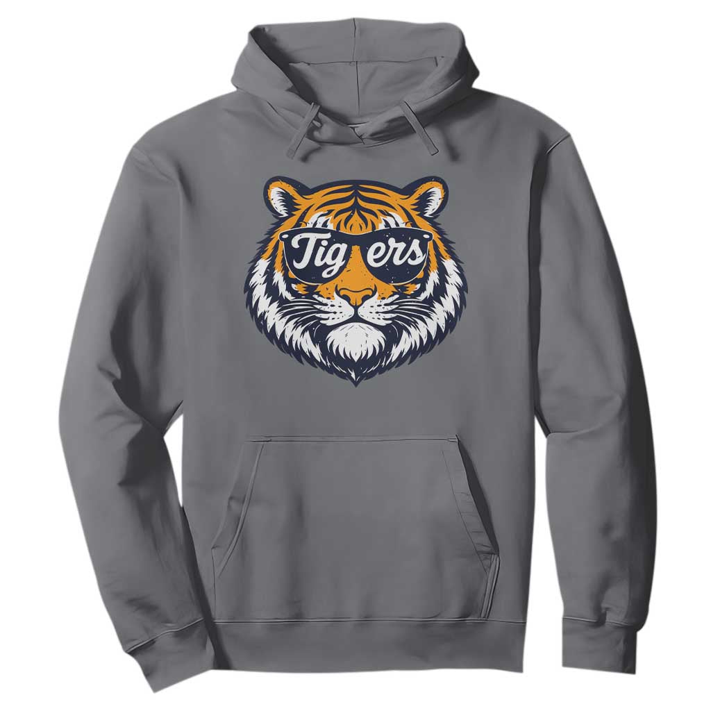 Tiger Face Hoodie Vintage Sports Name TS10 Charcoal Print Your Wear