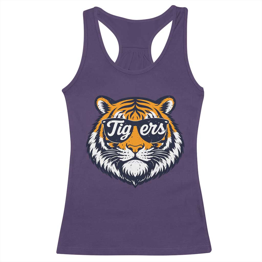 Tiger Face Racerback Tank Top Vintage Sports Name TS10 Purple Print Your Wear
