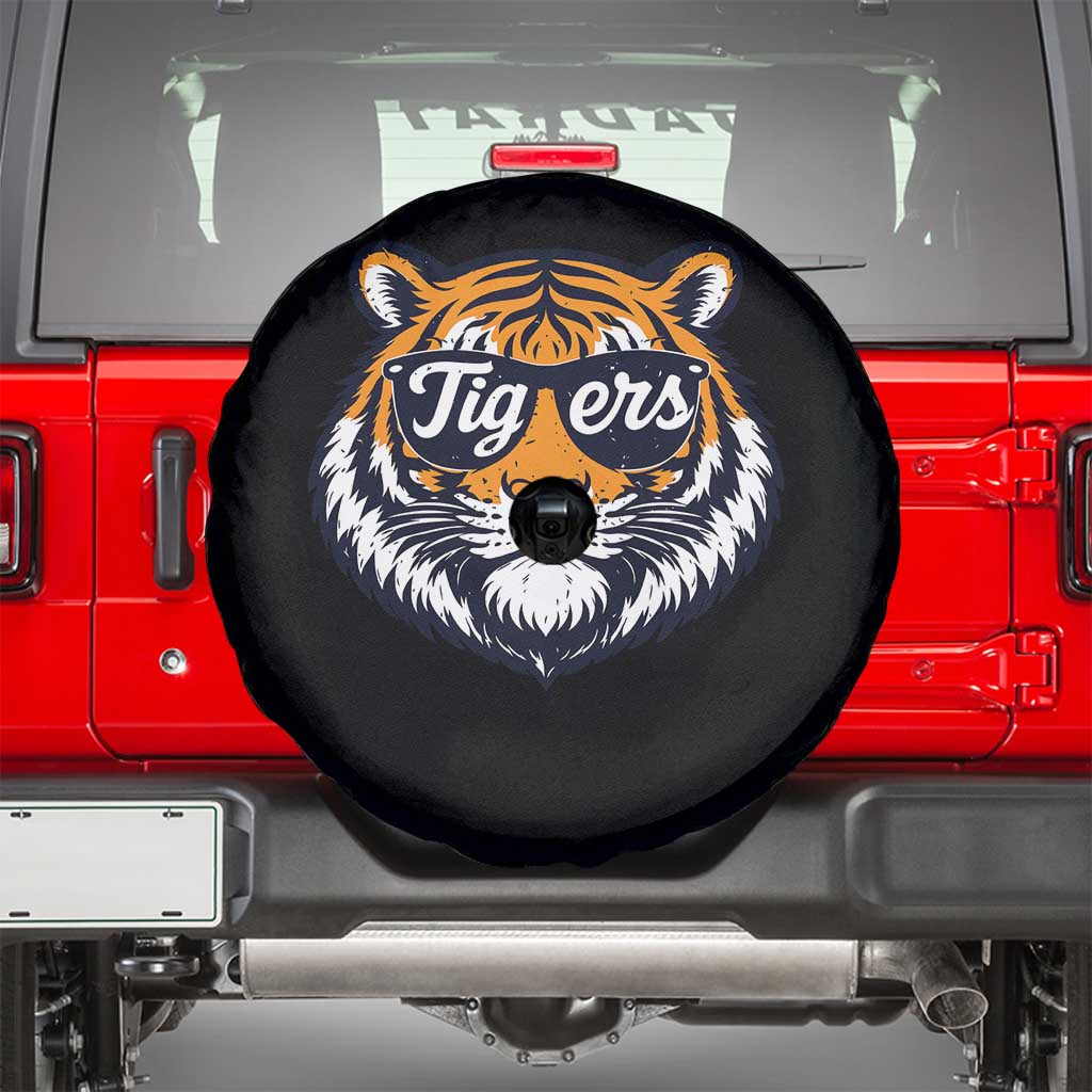 Tiger Face Spare Tire Cover Vintage Sports Name TS10 Black Print Your Wear
