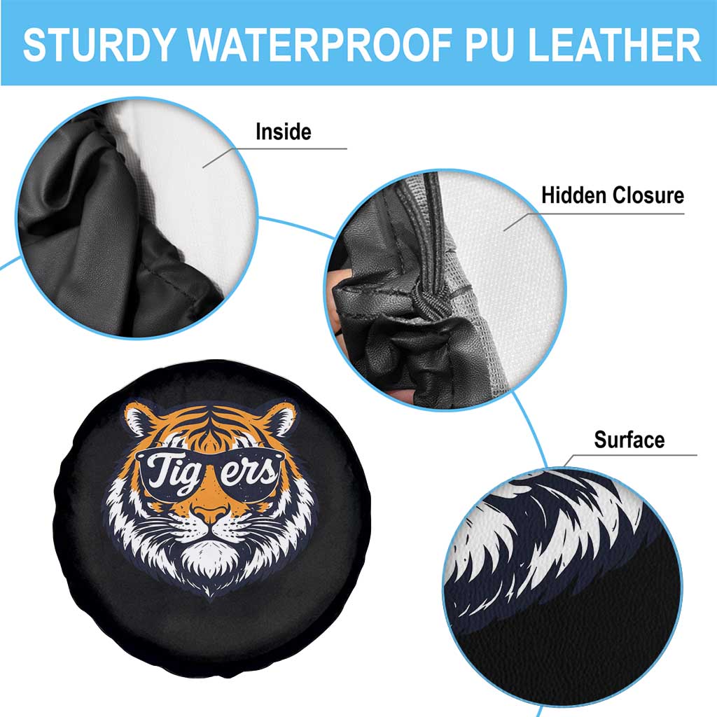 Tiger Face Spare Tire Cover Vintage Sports Name TS10 Print Your Wear