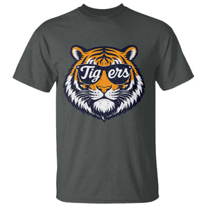 Tiger Face T Shirt Vintage Sports Name TS10 Dark Heather Print Your Wear