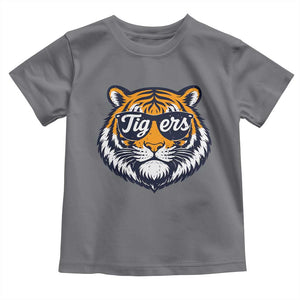 Tiger Face Toddler T Shirt Vintage Sports Name TS10 Charcoal Print Your Wear
