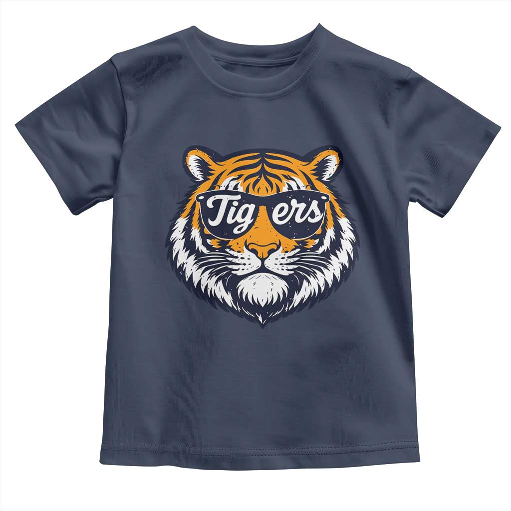Tiger Face Toddler T Shirt Vintage Sports Name TS10 Navy Print Your Wear