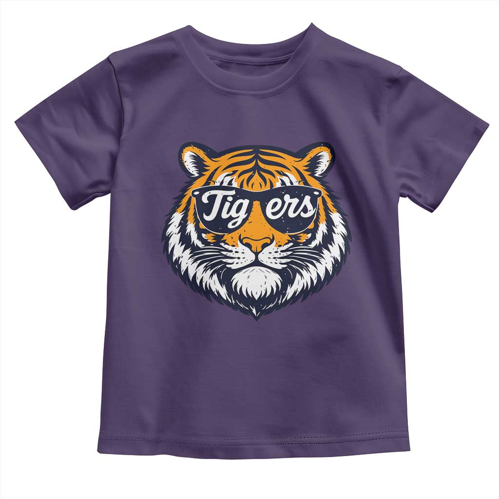 Tiger Face Toddler T Shirt Vintage Sports Name TS10 Purple Print Your Wear