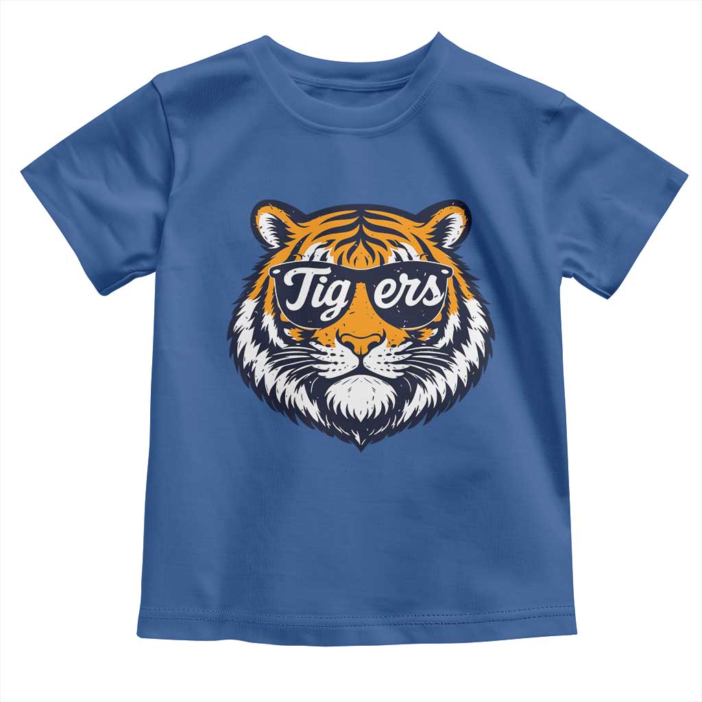 Tiger Face Toddler T Shirt Vintage Sports Name TS10 Royal Blue Print Your Wear