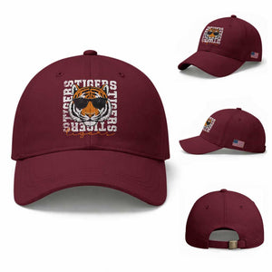 Vintage Tigers Baseball Cap Vintage Sports Inspirational Athletic Name TS10 Baseball Cap Universal Fit Maroon Print Your Wear