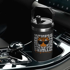 Vintage Tigers Flip Straw Tumbler Vintage Sports Inspirational Athletic Name TS10 Print Your Wear