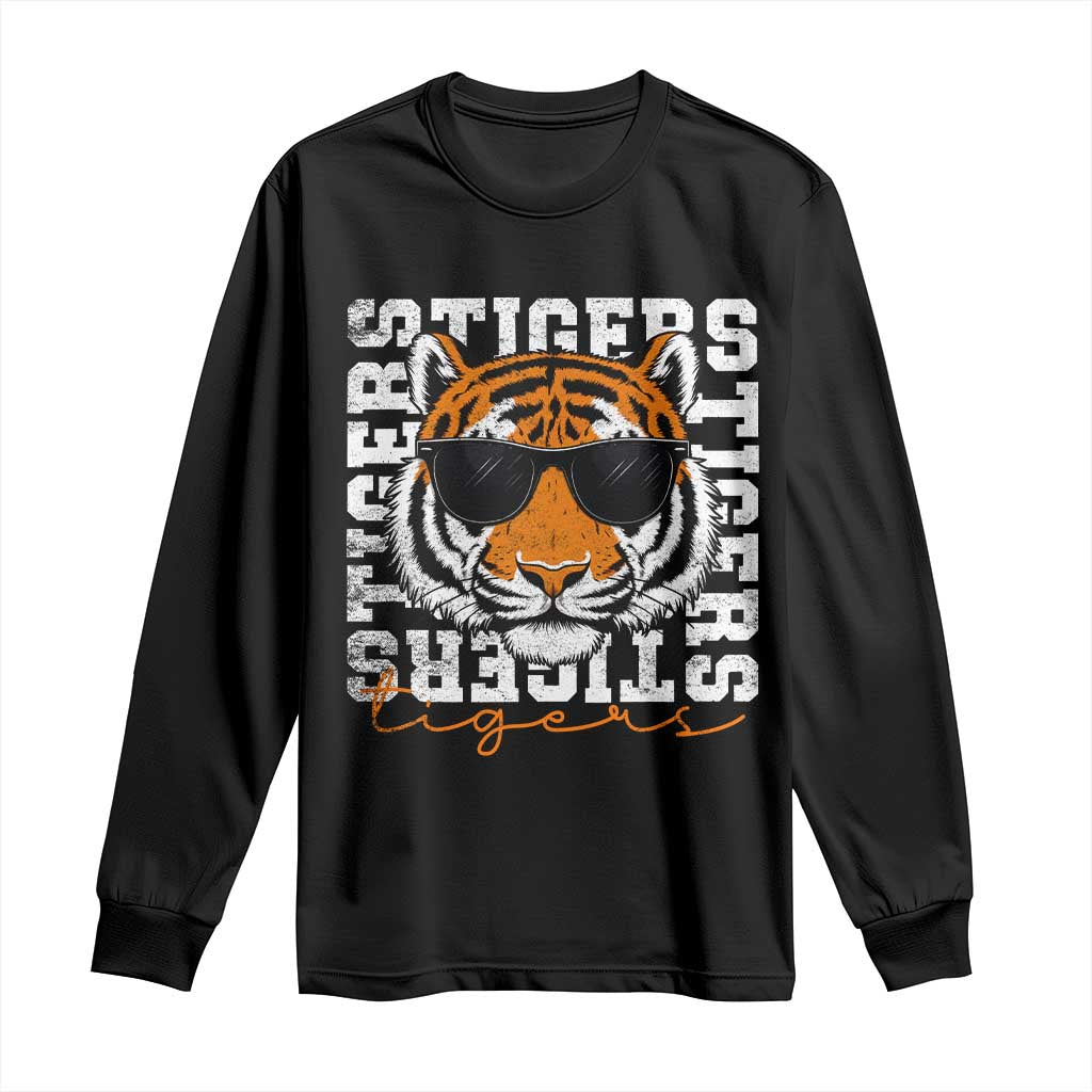 Vintage Tigers Long Sleeve Shirt Vintage Sports Inspirational Athletic Name TS10 Black Print Your Wear