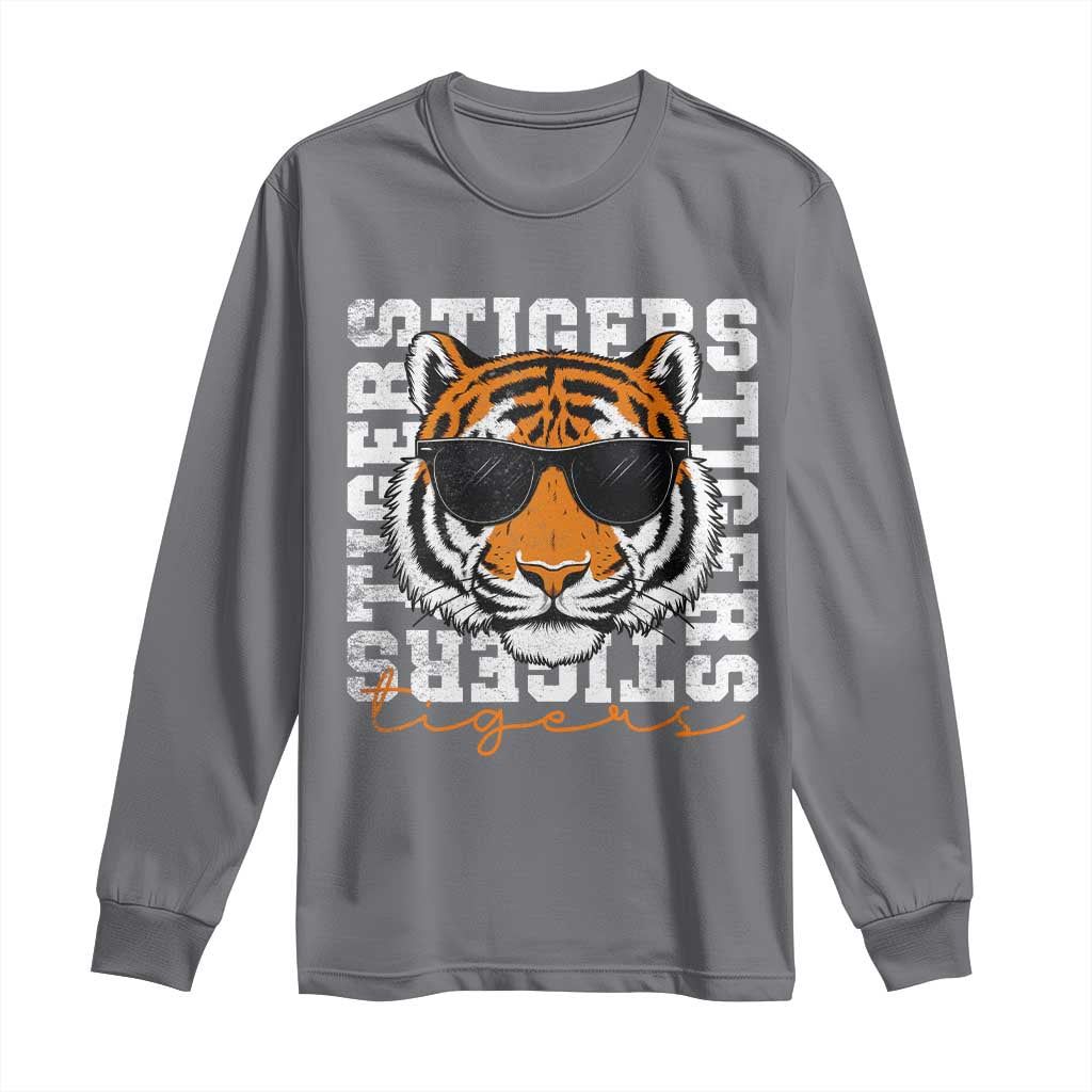 Vintage Tigers Long Sleeve Shirt Vintage Sports Inspirational Athletic Name TS10 Charcoal Print Your Wear