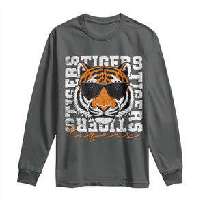 Vintage Tigers Long Sleeve Shirt Vintage Sports Inspirational Athletic Name TS10 Dark Heather Print Your Wear