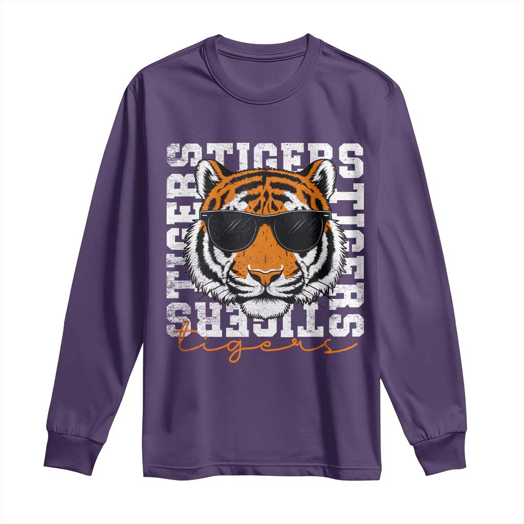 Vintage Tigers Long Sleeve Shirt Vintage Sports Inspirational Athletic Name TS10 Purple Print Your Wear