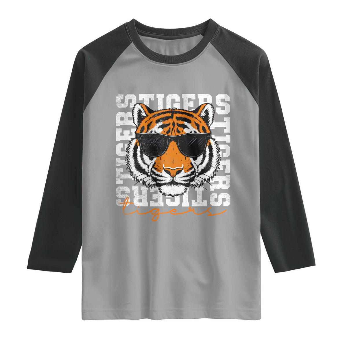 Vintage Tigers Raglan Shirt Vintage Sports Inspirational Athletic Name TS10 Sport Gray Black Print Your Wear