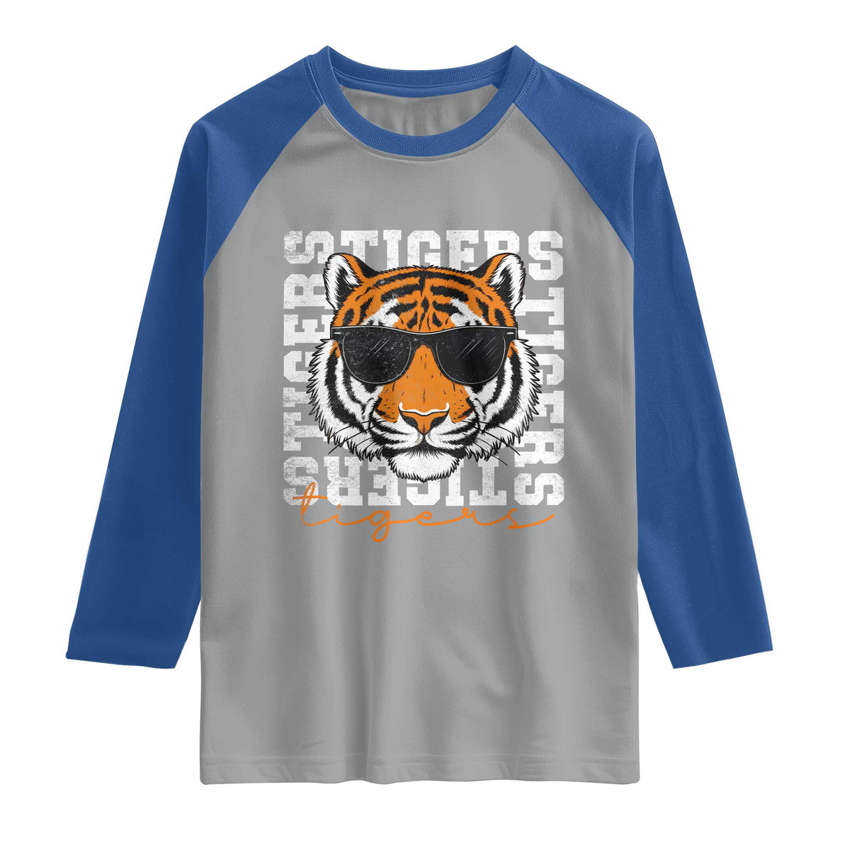 Vintage Tigers Raglan Shirt Vintage Sports Inspirational Athletic Name TS10 Sport Gray Royal Print Your Wear
