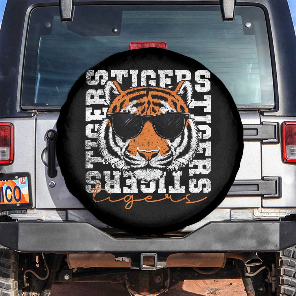 Vintage Tigers Spare Tire Cover Vintage Sports Inspirational Athletic Name TS10 No hole Black Print Your Wear