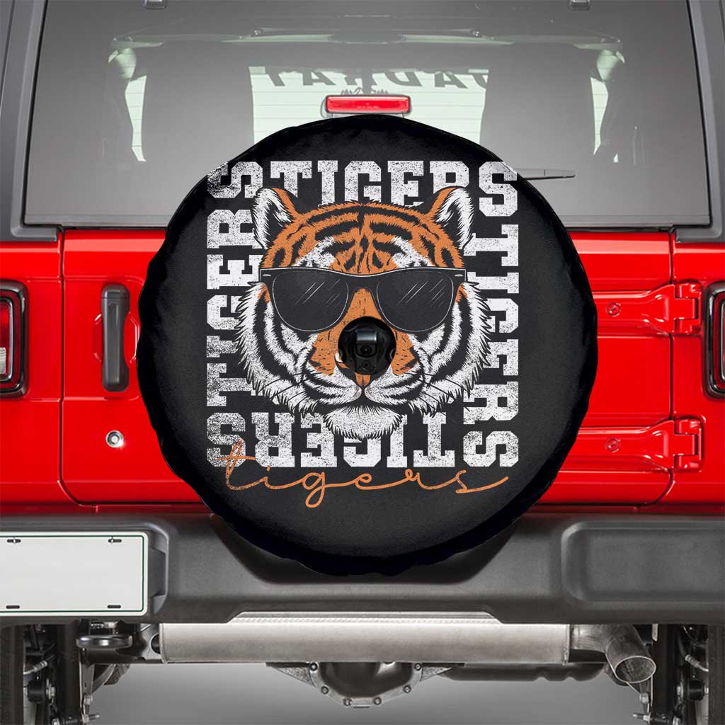 Vintage Tigers Spare Tire Cover Vintage Sports Inspirational Athletic Name TS10 Black Print Your Wear
