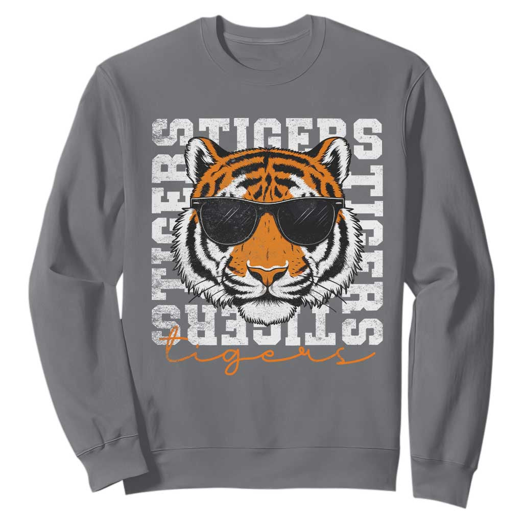 Vintage Tigers Sweatshirt Vintage Sports Inspirational Athletic Name TS10 Charcoal Print Your Wear