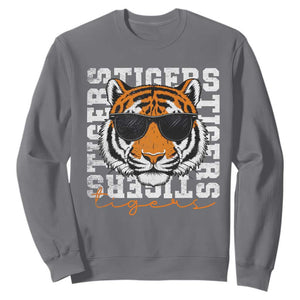 Vintage Tigers Sweatshirt Vintage Sports Inspirational Athletic Name TS10 Charcoal Print Your Wear