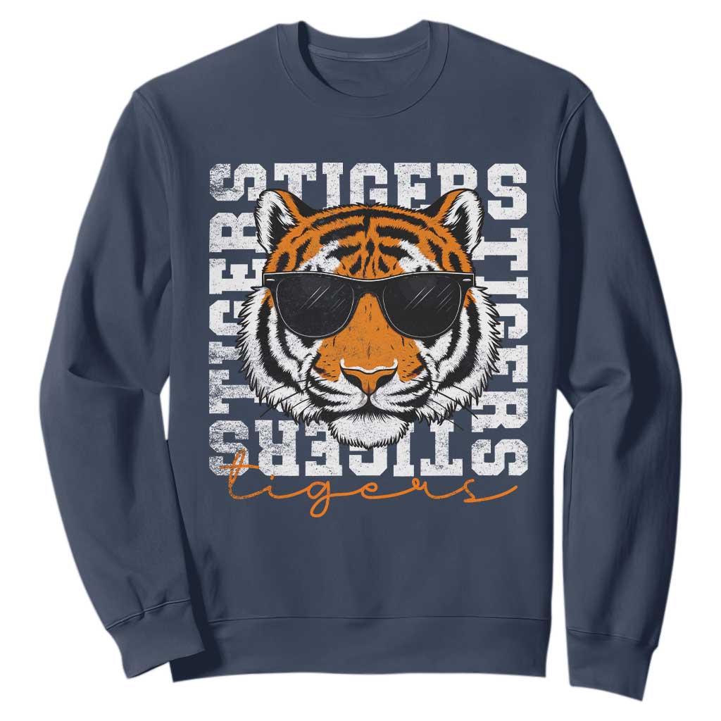 Vintage Tigers Sweatshirt Vintage Sports Inspirational Athletic Name TS10 Navy Print Your Wear
