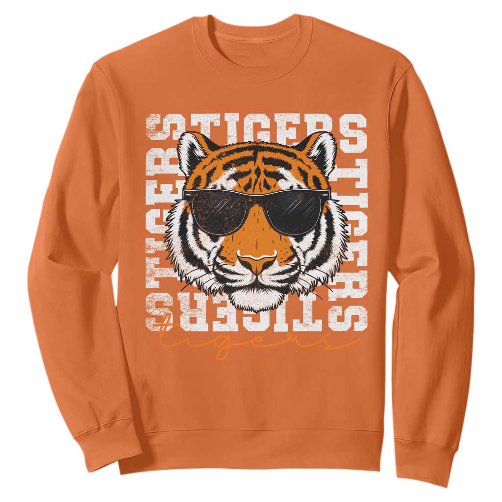 Vintage Tigers Sweatshirt Vintage Sports Inspirational Athletic Name TS10 Orange Print Your Wear