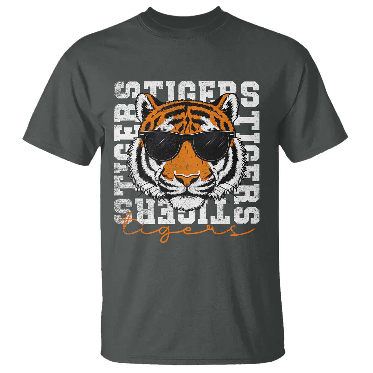 Vintage Tigers T Shirt Vintage Sports Inspirational Athletic Name TS10 Dark Heather Print Your Wear