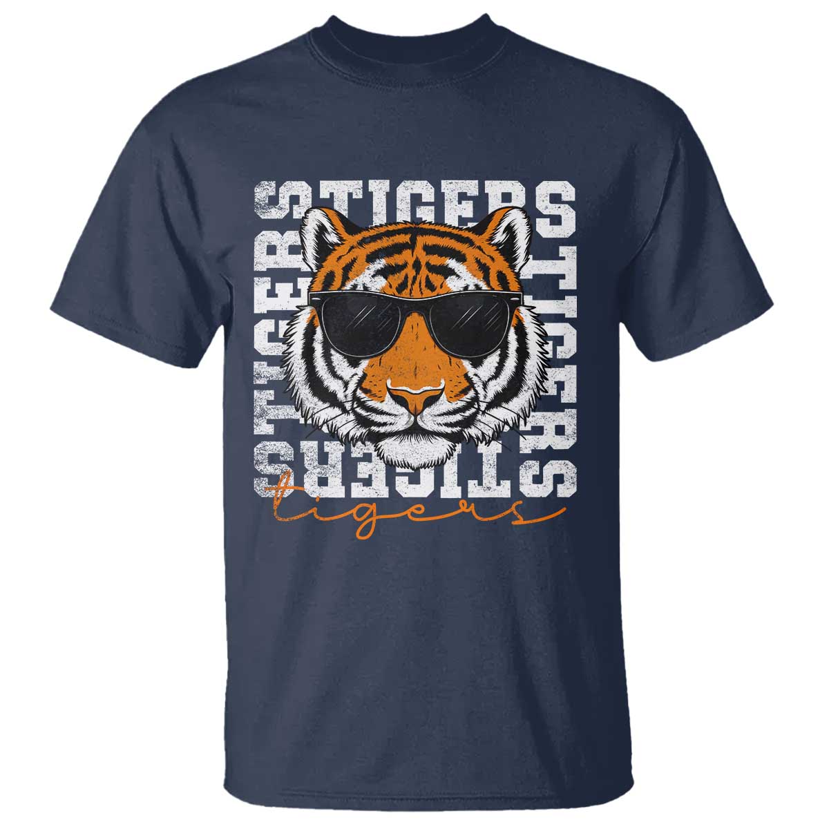 Vintage Tigers T Shirt Vintage Sports Inspirational Athletic Name TS10 Navy Print Your Wear