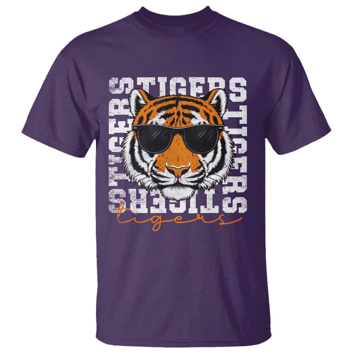Vintage Tigers T Shirt Vintage Sports Inspirational Athletic Name TS10 Purple Print Your Wear