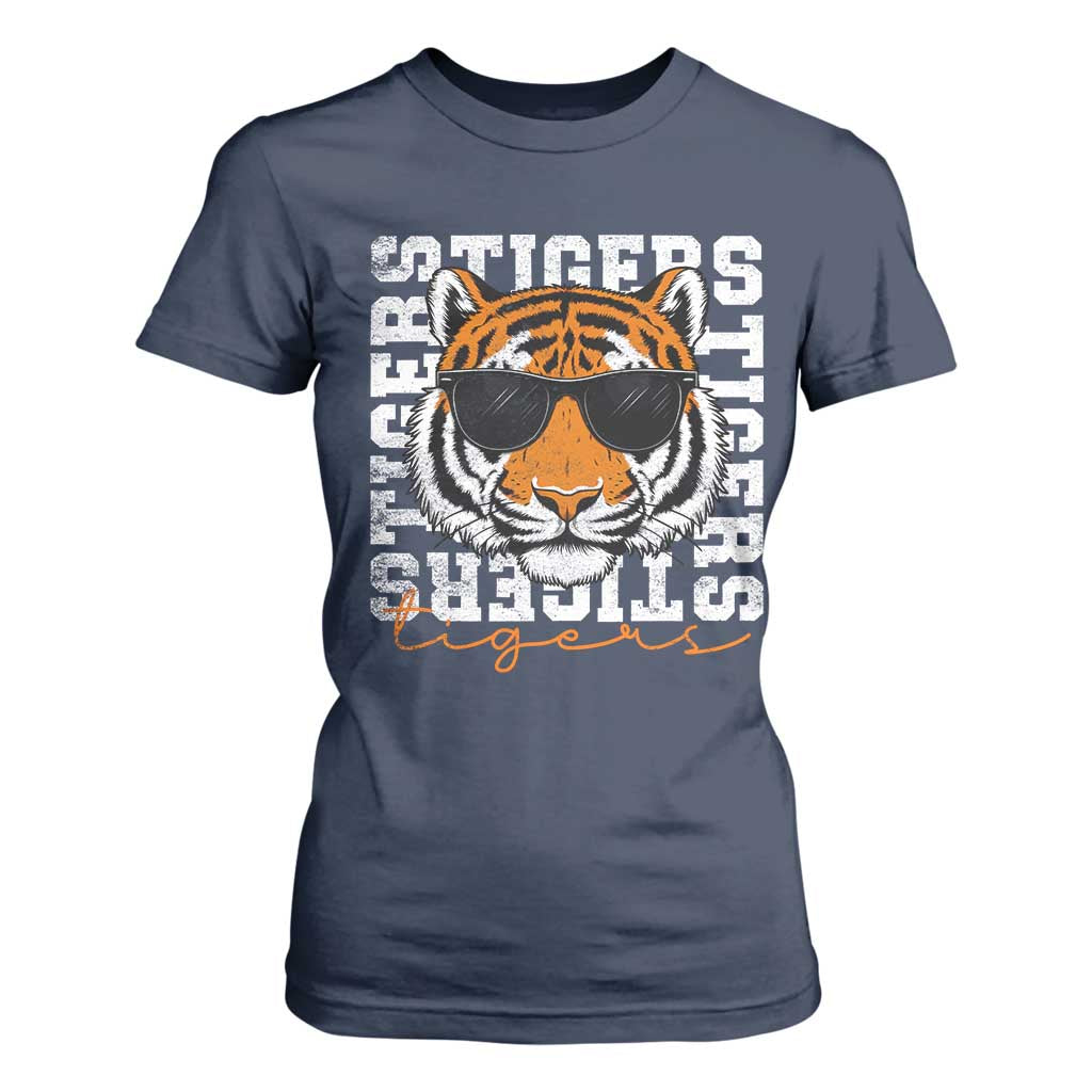 Vintage Tigers T Shirt For Women Vintage Sports Inspirational Athletic Name TS10 Navy Print Your Wear