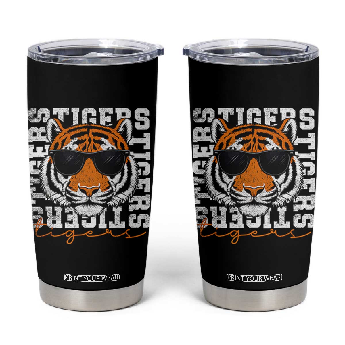 Vintage Tigers Tumbler Cup Vintage Sports Inspirational Athletic Name TS10 Black Print Your Wear