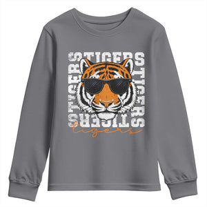 Vintage Tigers Youth Sweatshirt Vintage Sports Inspirational Athletic Name TS10 Charcoal Print Your Wear