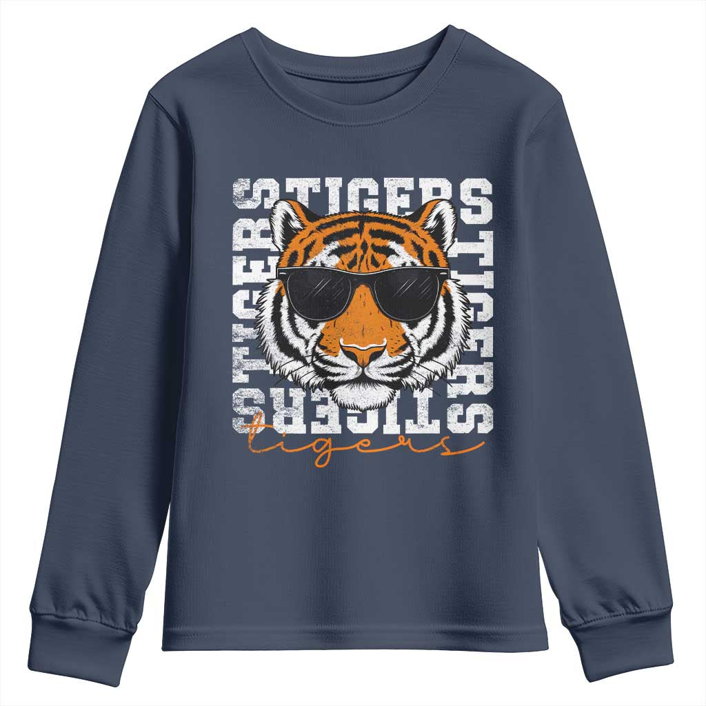 Vintage Tigers Youth Sweatshirt Vintage Sports Inspirational Athletic Name TS10 Navy Print Your Wear