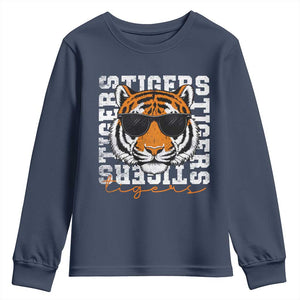 Vintage Tigers Youth Sweatshirt Vintage Sports Inspirational Athletic Name TS10 Navy Print Your Wear