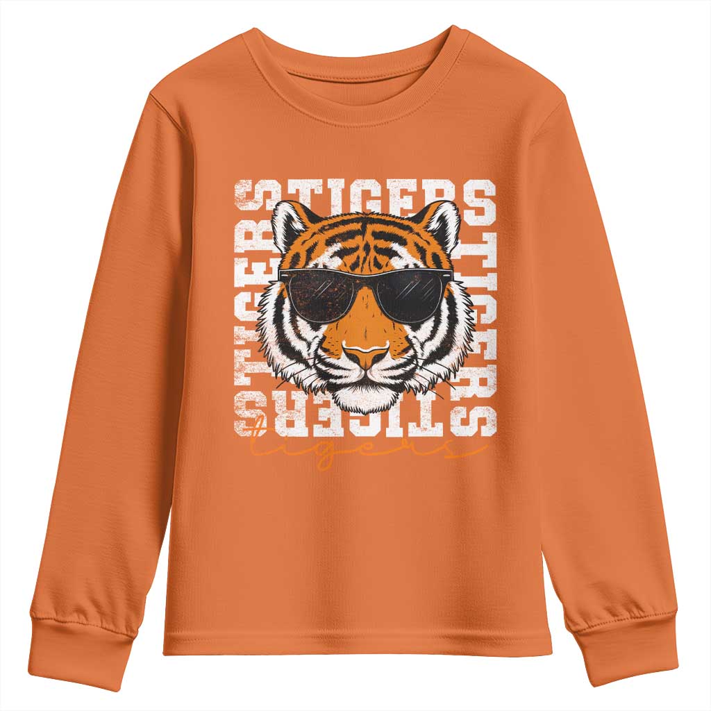 Vintage Tigers Youth Sweatshirt Vintage Sports Inspirational Athletic Name TS10 Orange Print Your Wear