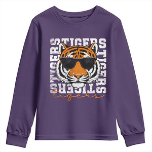 Vintage Tigers Youth Sweatshirt Vintage Sports Inspirational Athletic Name TS10 Purple Print Your Wear