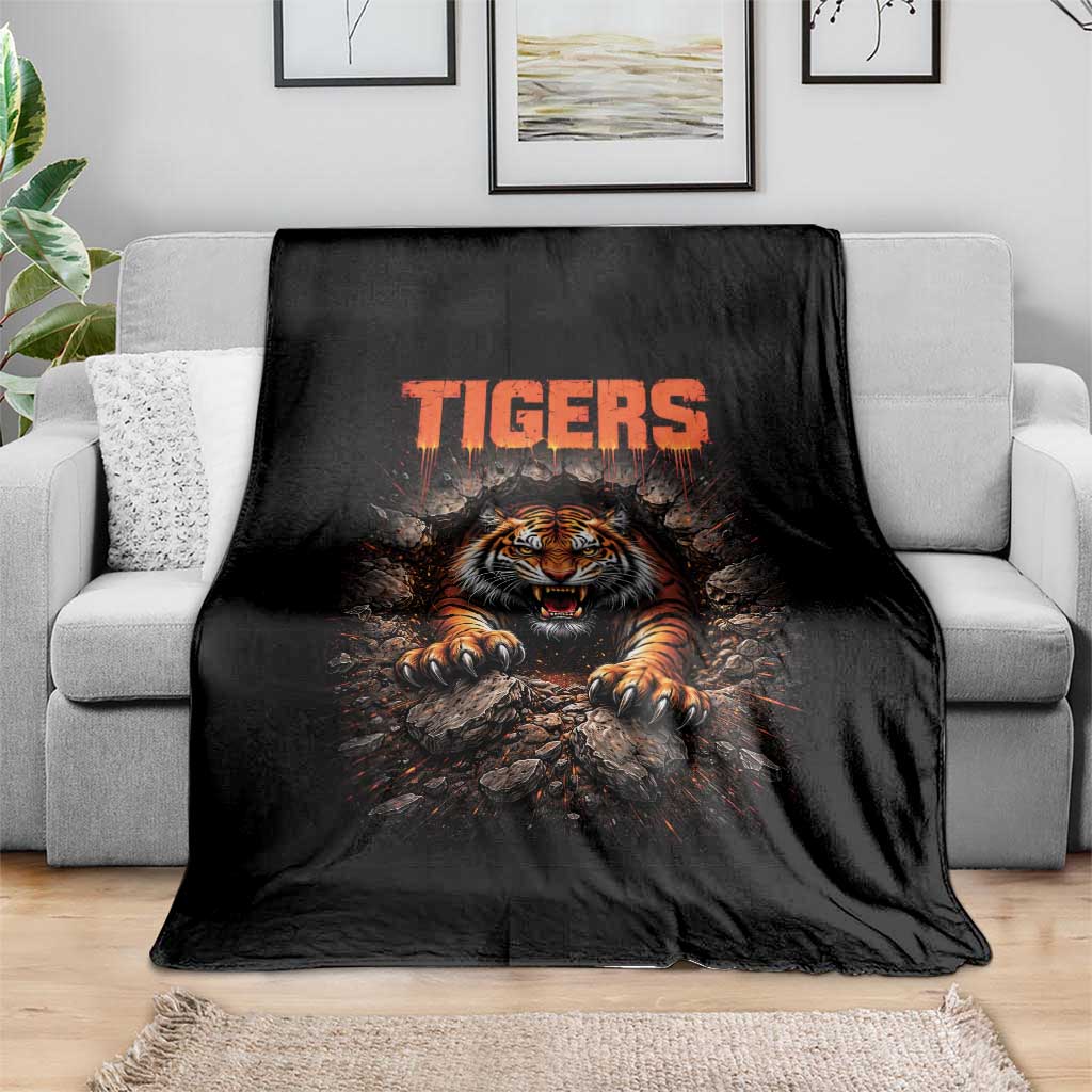 Tiger Sports Name Throw Blanket Vintage Distressed Baseball Fans TS10 Print Your Wear