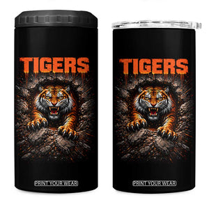 Tiger Sports Name 4 in 1 Can Cooler Tumbler Vintage Distressed Baseball Fans TS10 One Size: 16 oz Black Print Your Wear