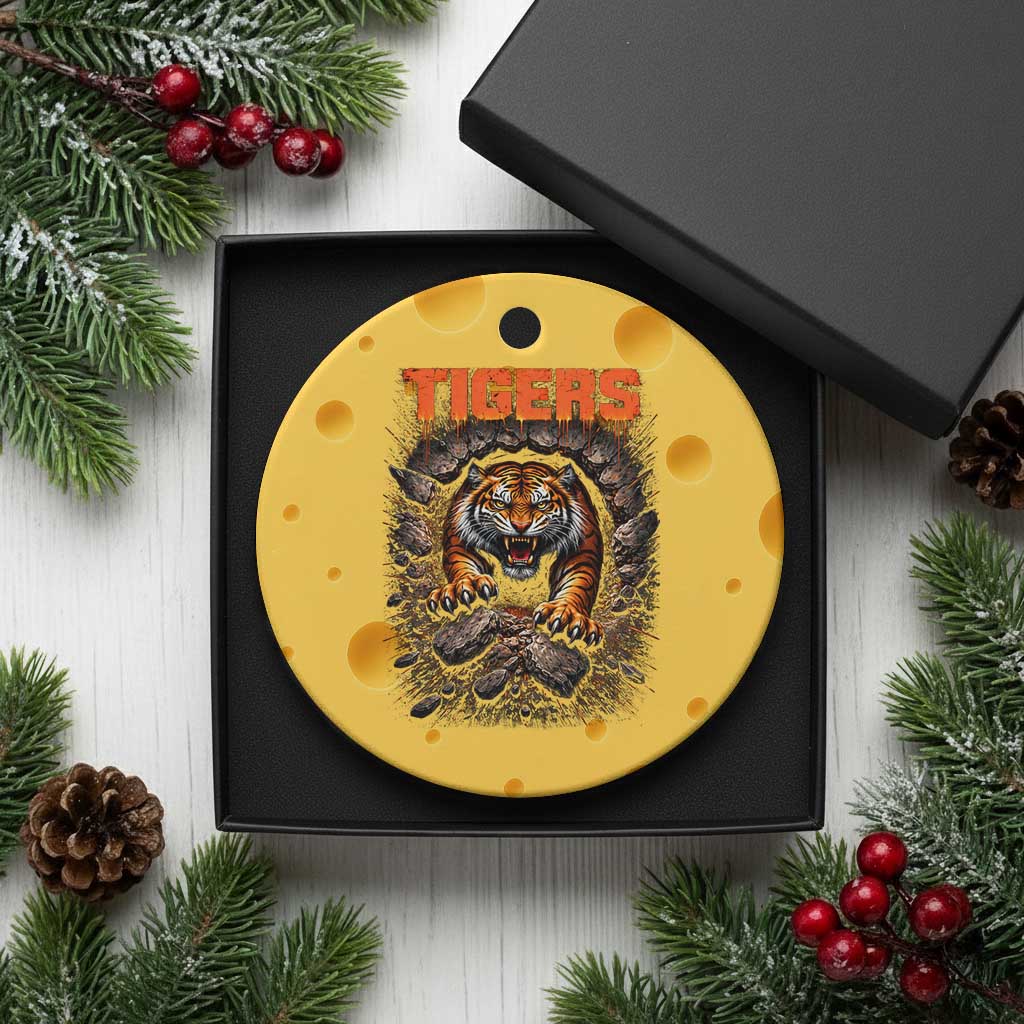 Tiger Sports Name Ceramic Ornament Vintage Distressed Baseball Fans TS10 1pc Yellow Cheese Print Your Wear