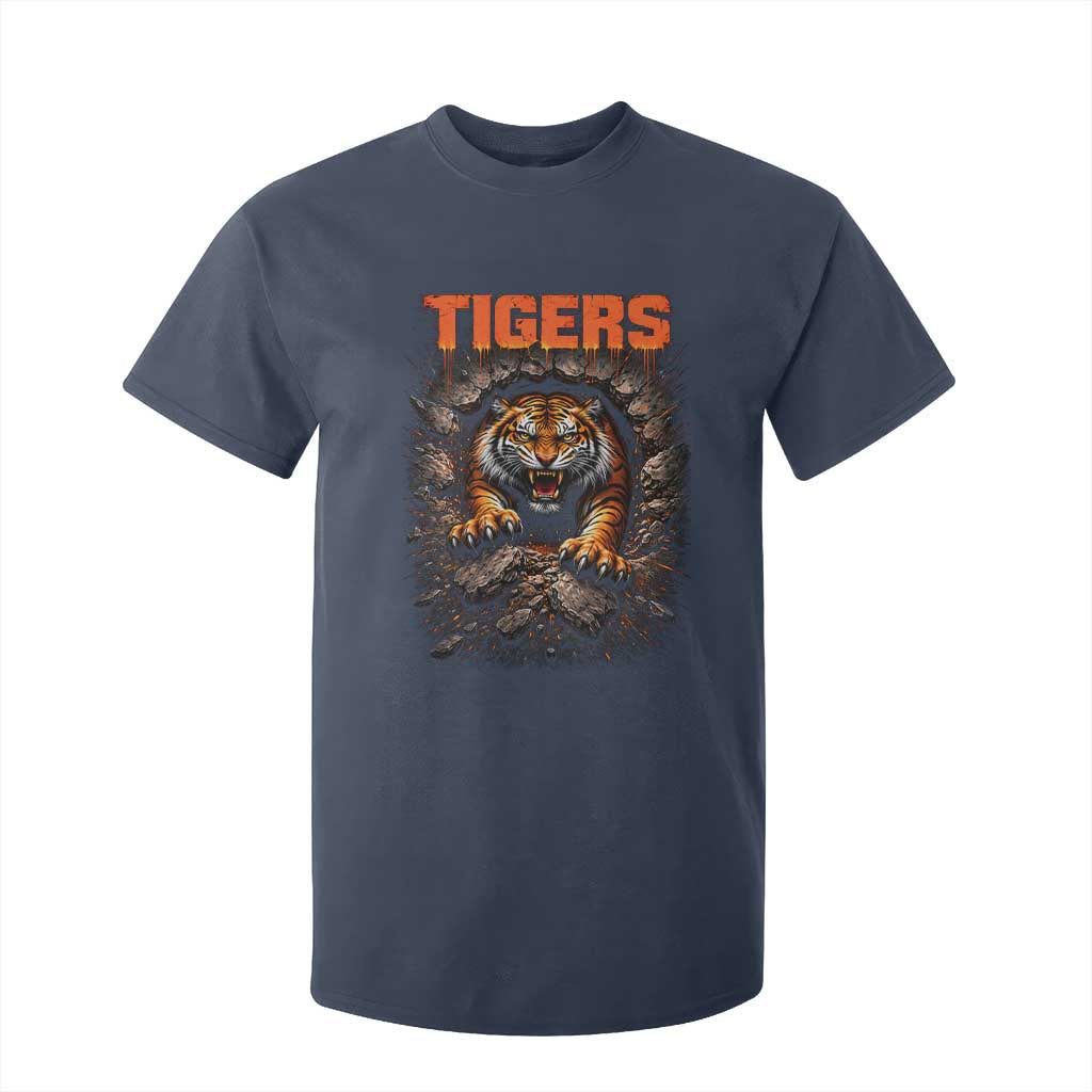Tiger Sports Name T Shirt For Kid Vintage Distressed Baseball Fans TS10 Navy Print Your Wear