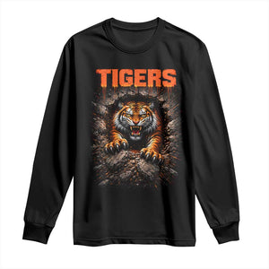 Tiger Sports Name Long Sleeve Shirt Vintage Distressed Baseball Fans TS10 Black Print Your Wear