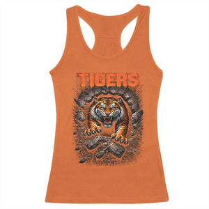 Tiger Sports Name Racerback Tank Top Vintage Distressed Baseball Fans TS10 Orange Print Your Wear